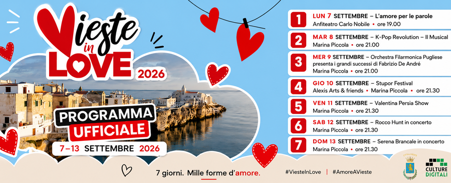 Vieste in Love 2026: quando una città intera racconta l’amore, anche ai più piccoli